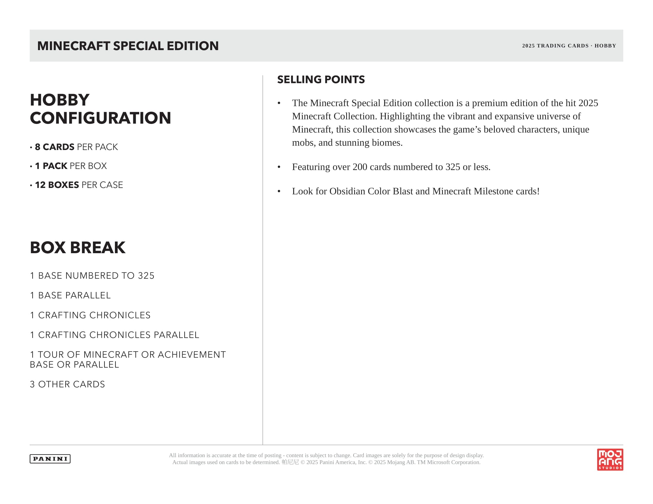 2025 Panini Minecraft Hobby Box CB Hobby 2025-panini-minecraft-hobby-box-cb-hobby