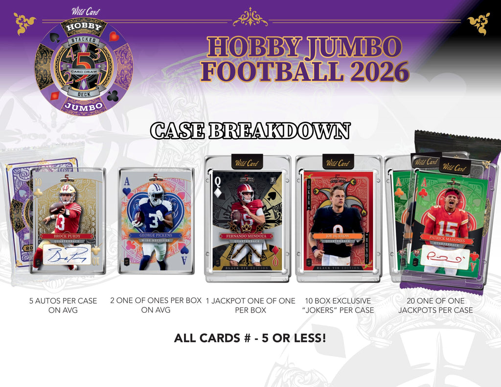 2026 Wild Card 5-Card Draw Stacked Deck Football Hobby Jumbo Box