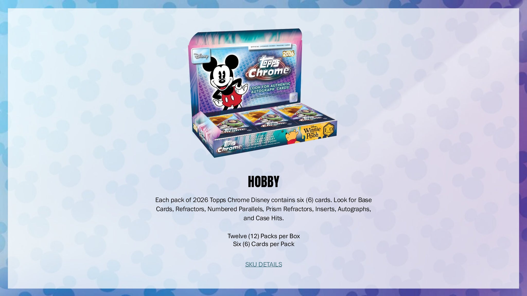 2026 Topps Chrome Disney Hobby Box – CB Hobby