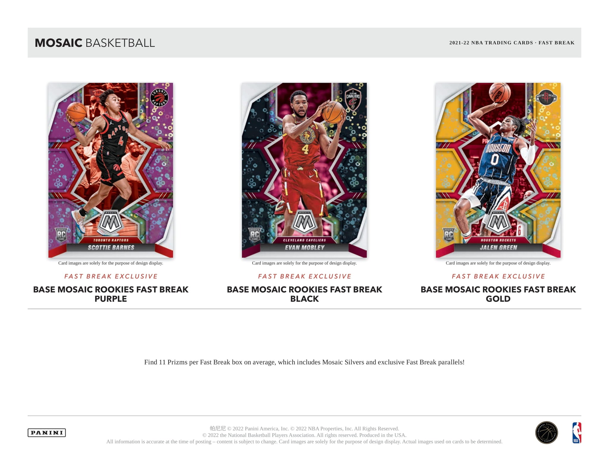 2021-22 Panini Mosaic Fast Break Basketball Hobby