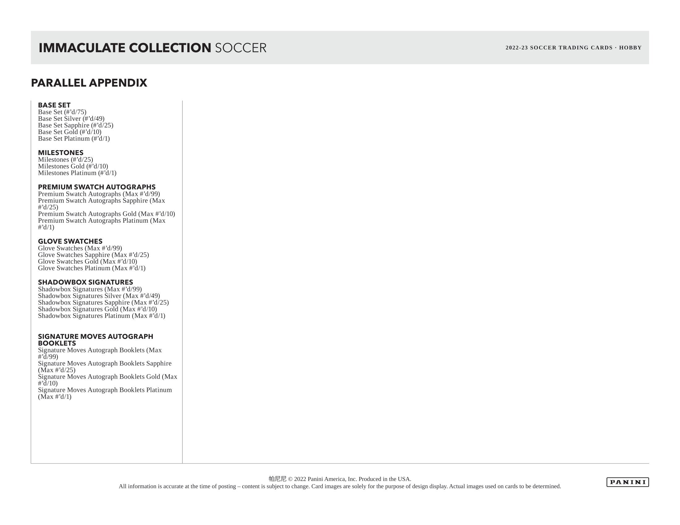 2022-23 Panini Immaculate Soccer Hobby – CB Hobby