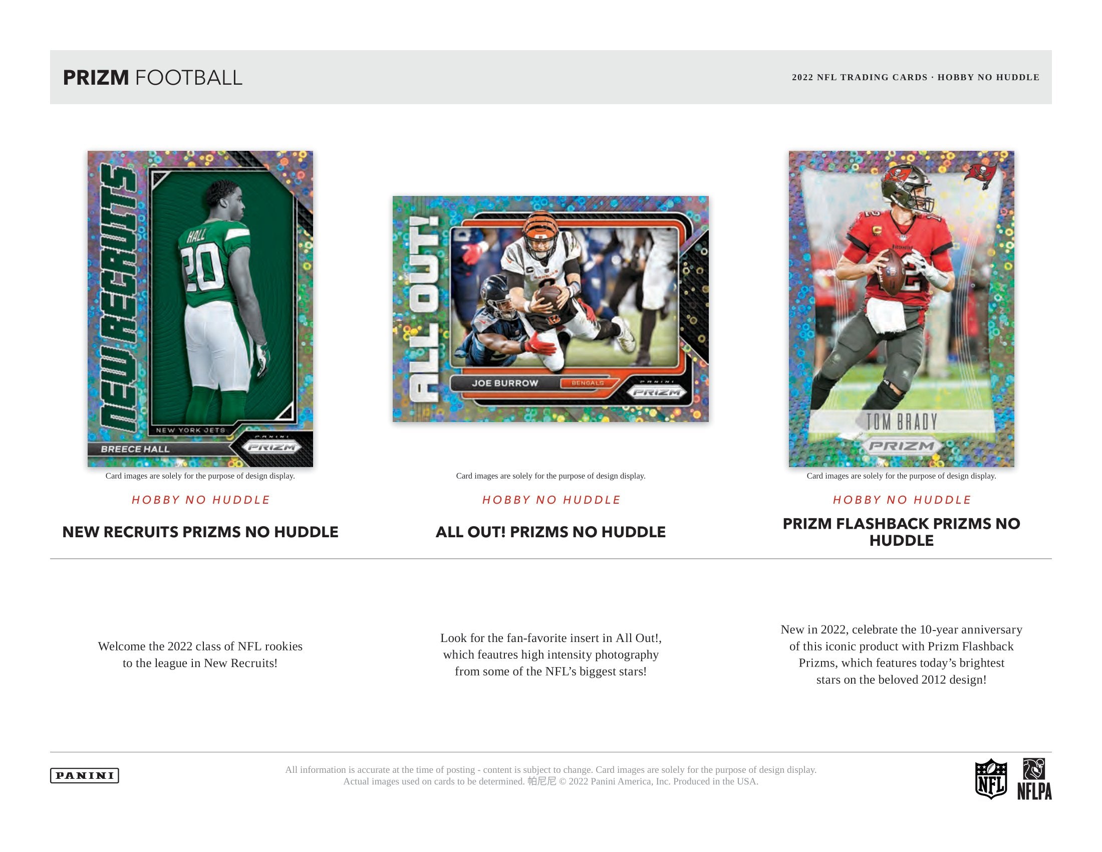 2021 Panini Prizm No Huddle Football Hobby – CB Hobby